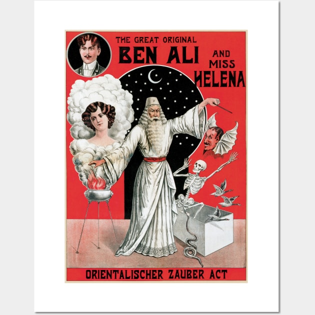 Vintage Magic Poster Art, Ben Ali and Miss Helena Wall Art by MasterpieceCafe